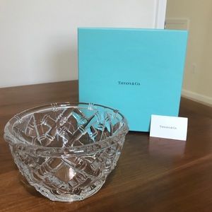 Tiffany & Co Crystal Basket Weave Bowl